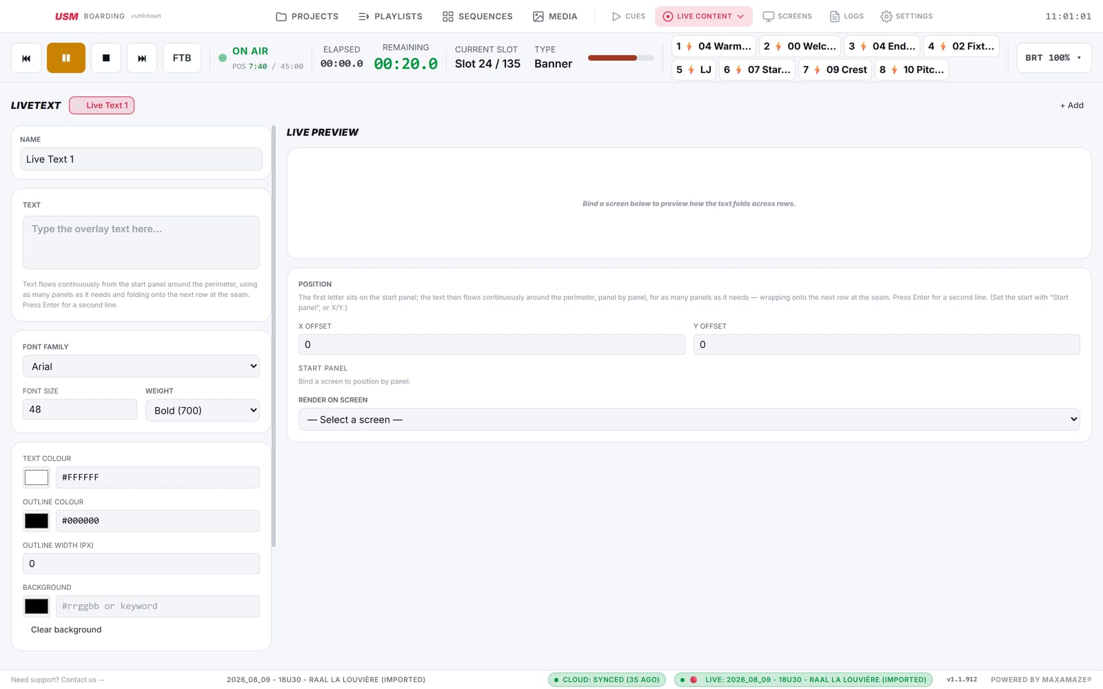 LiveText composer